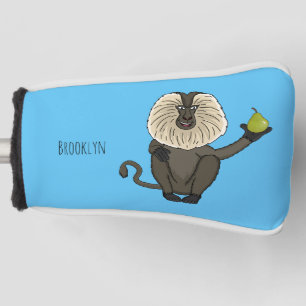Funny lion tailed macaque monkey cartoon golf head cover