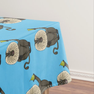 Funny lion tailed macaque monkey cartoon tablecloth