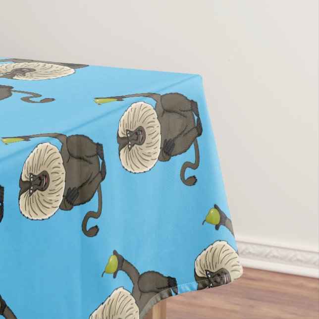 Funny lion tailed macaque monkey cartoon tablecloth (In Situ)