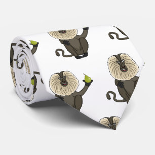 Funny lion tailed macaque monkey cartoon tie