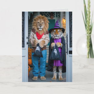 Funny Lion/Tiger Halloween Card