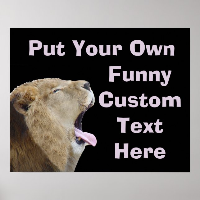 Funny Lion With Tongue Out Poster Print (Front)