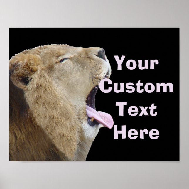 Funny Lion With Tongue Out Poster Print (Front)