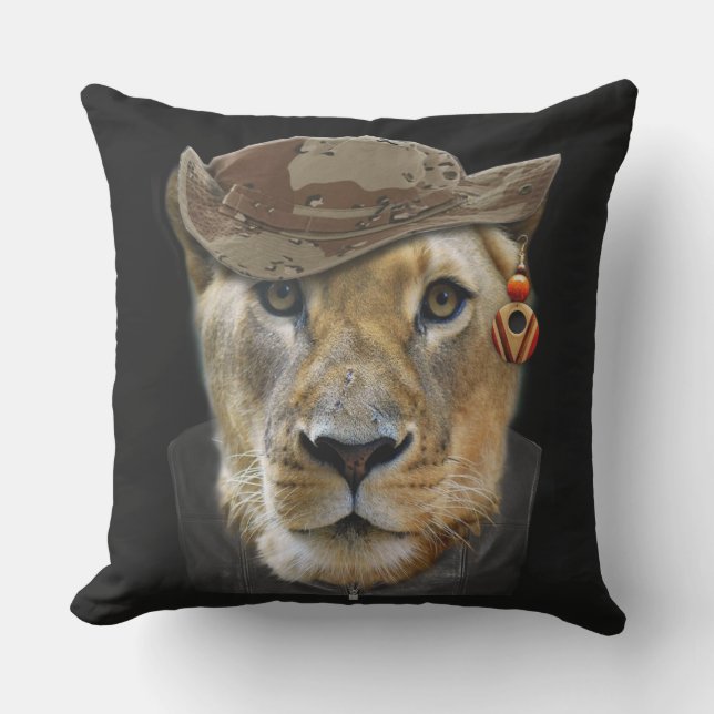 Funny Lioness Outdoor Cushion (Front)