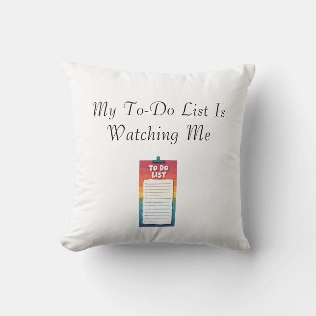 Funny List Watching Pillow (Front)