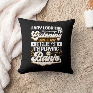 Funny Listening In My Head I'm Playing Banjo Cushion