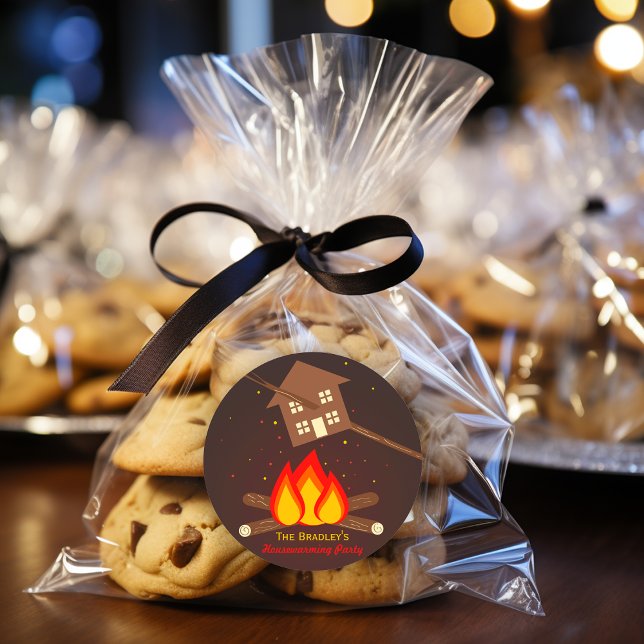 Funny Literal Housewarming Party Classic Round Sticker (Creator Uploaded)