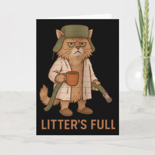 Funny Litter’s Full Cat Coffee Christmas Cat Mom C Card