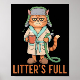 Funny Litter’s Full Cat Parody Cute Cat Lover Chri Poster