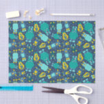 Funny Little Cartoon Monsters Boys Birthday Tissue Paper<br><div class="desc">Add a monstrous touch to gifts with this cute tissue paper. With it's all over pattern of cute monsters in shades of blue,  teal and yellow against a navy blue background it's perfect for little boys.</div>