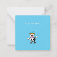 Funny Little Cow Mini Thank You Note Card