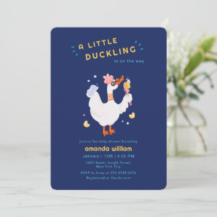 Funny Little Duckling Bath Rubber Duck Baby Shower Invitation