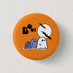 Funny Little Ghosts. Halloween Gift 3 Cm Round Badge