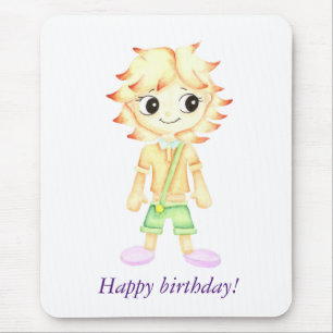 Funny little ginger boy mouse pad