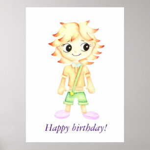 Funny little ginger boy poster