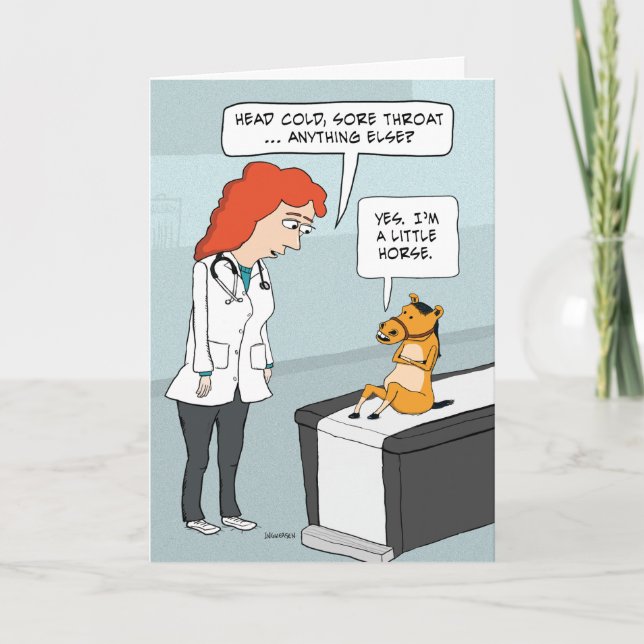 Funny Little Horse Get Well Card (Front)