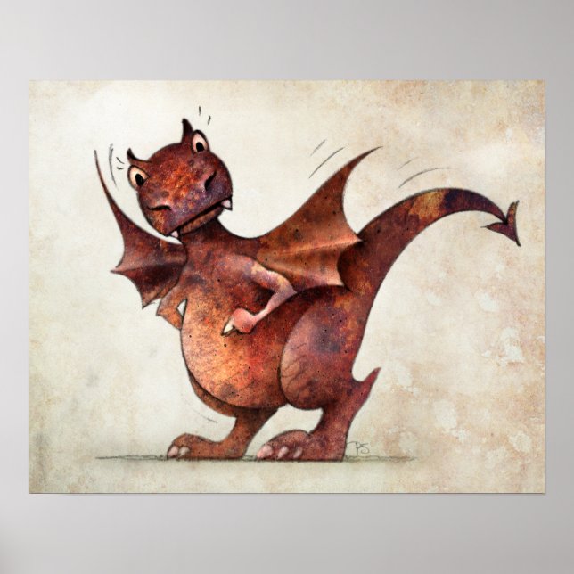 Funny Little Magical Dragon Poster (Front)