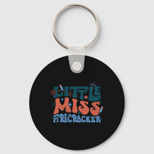 Funny Little Miss Firecracker Patriotic 4th Of Jul Key Ring