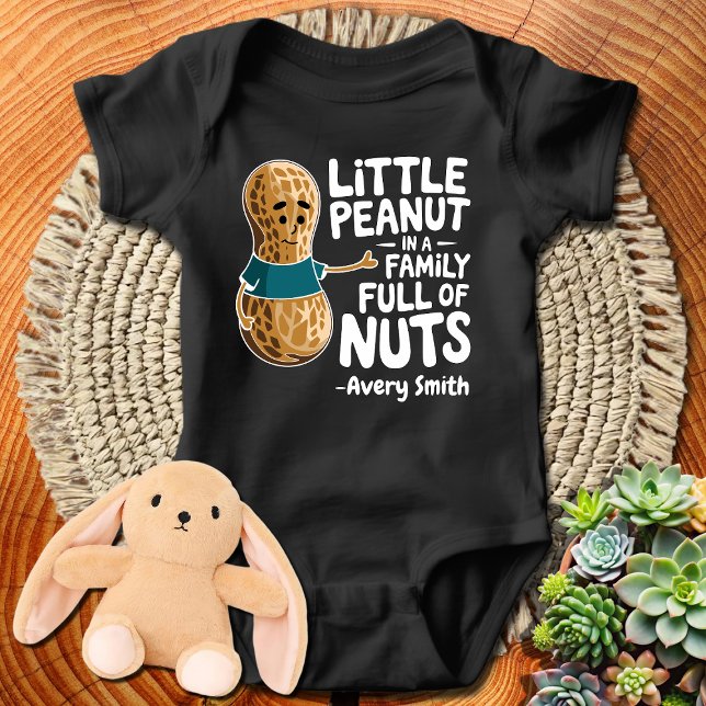 Funny Little Peanut in A Family Full of Nuts Baby Bodysuit (Creator Uploaded)