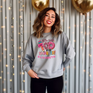 Funny Little Pink Miss 100 Days Smarter Green Sweatshirt