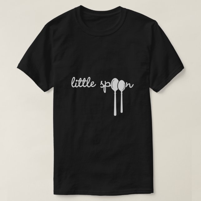 Funny Little Spoon In Big  Little Spooning Couple  T-Shirt (Design Front)