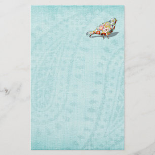 Funny Little Whimsical Bird Cute Blue