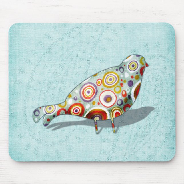 Funny Little Whimsical  Bird Mouse Pad (Front)