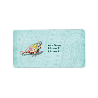 Funny Little Whimsical  Bird Personalised Label