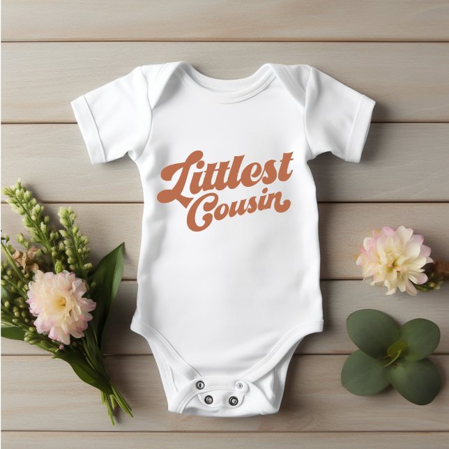 Funny Littlest Cousin | Brown Matching Family Baby Bodysuit (Creator Uploaded)