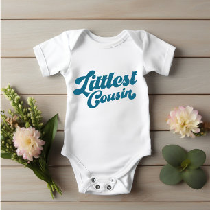 Funny Littlest Cousin   Ocean Blue Matching Family Baby Bodysuit