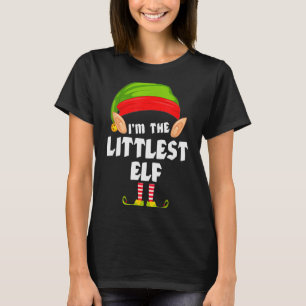 Funny Littlest Elf Matching Family Group Pj Christ T-Shirt