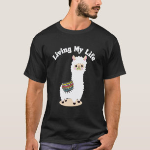 Funny Living My Life Guanaco Llama Vicuna Breeder T-Shirt