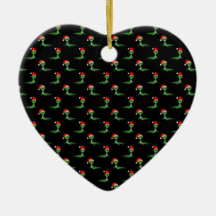 Funny Lizard Big Smile Face Merry Christmas Xmas Ceramic Tree Decoration