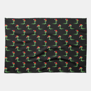 Funny Lizard Big Smile Face Merry Christmas Xmas Tea Towel
