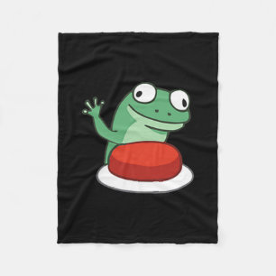 Funny Lizard Button Meme _1  Fleece Blanket