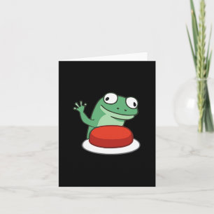 Funny Lizard Button Meme T-shirt.png Card