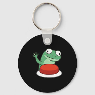 Funny Lizard Button Meme T-shirt.png  Key Ring