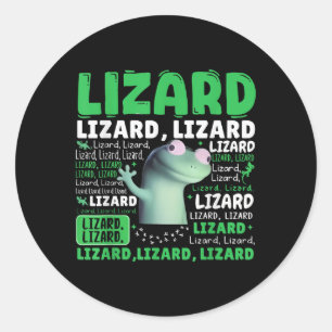 Funny Lizard Meme Animal Women Men _1  Classic Round Sticker