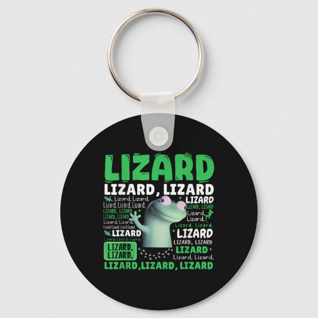 Funny Lizard Meme Animal Women Men _3  Key Ring (Front)