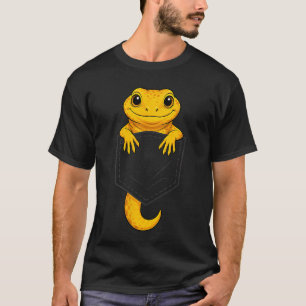 Funny Lizard Peeking in Pocket Leopard Gecko Anima T-Shirt