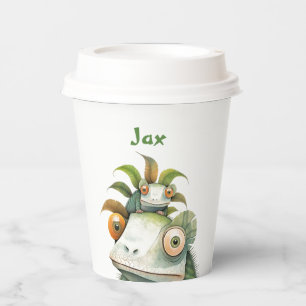 Funny Lizard Personalised Birthday Party Paper Cups