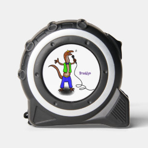 Funny lizard singing with microphone cartoon 1