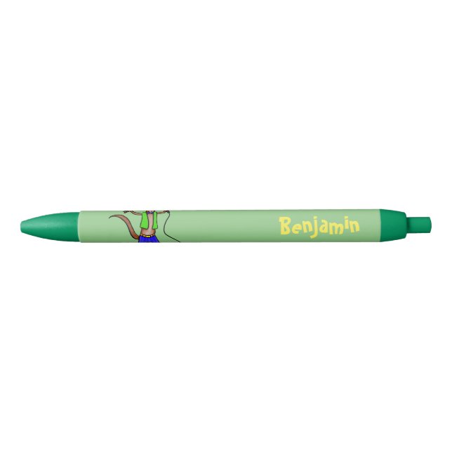 Funny lizard singing with microphone cartoon black ink pen (Front)