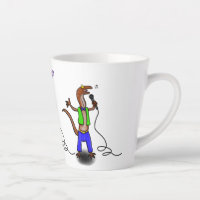 Funny lizard singing with microphone cartoon