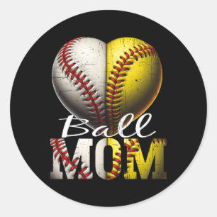 Funny Ll Mom Softll And Sell Women Sell Softll  Classic Round Sticker