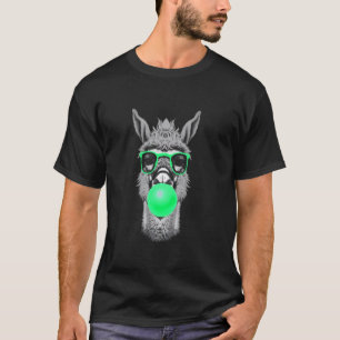 Funny Llama Alpaca Andes Funny Fun Sunglasses Chew T-Shirt