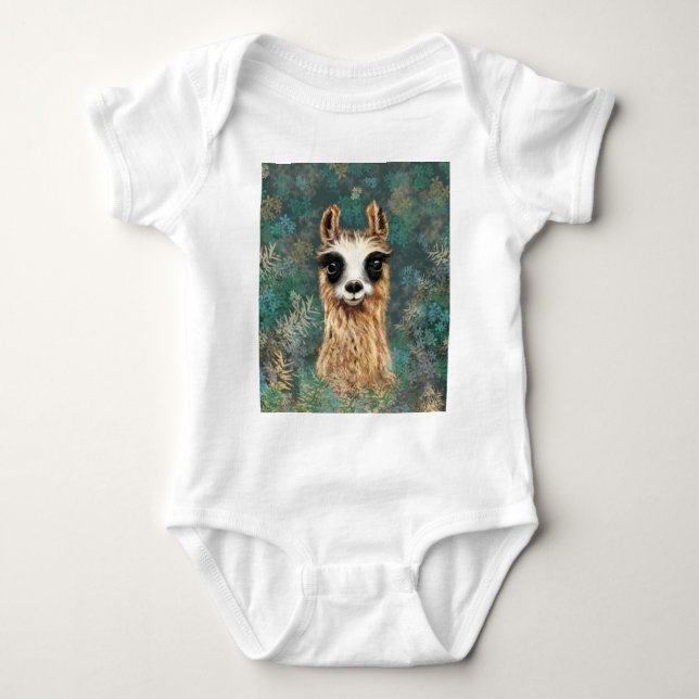 Funny Llama Baby Bodysuit (Front)