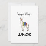Funny Llama Birthday Card<br><div class="desc">Hope your birthday is llamazing  - funny pun birthday card with an illustration of a llama</div>