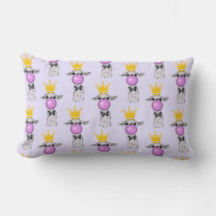 Funny Llama Blowing a Pink Bubble Pattern Lumbar Cushion