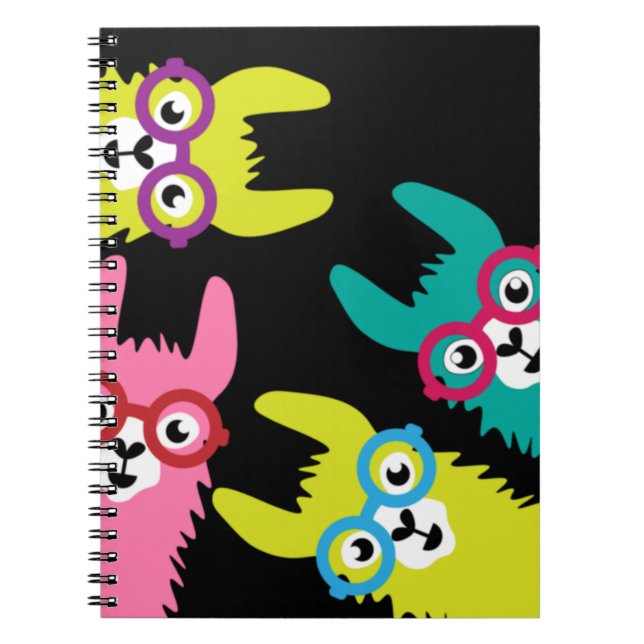 Funny Llama Colourful Camelid  Notebook (Front)